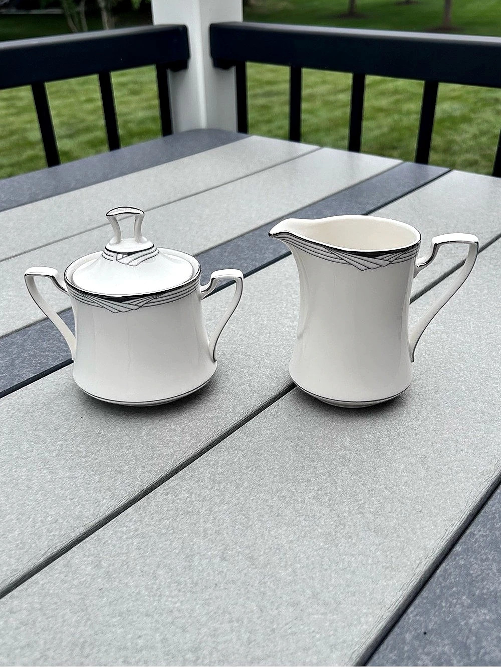 Wedgwood White Sugar Bowl & Creamer Set
